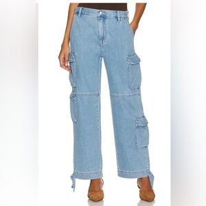 BNWT Lovers + Friends Relaxed JULIAN  Blue Cargo Jeans size 27